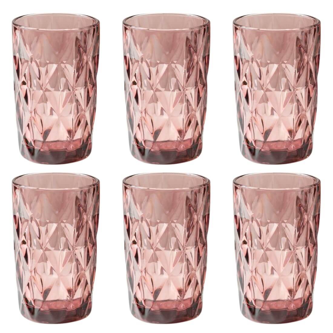 Geometric Design Drinking Glasses Set - 400 ml