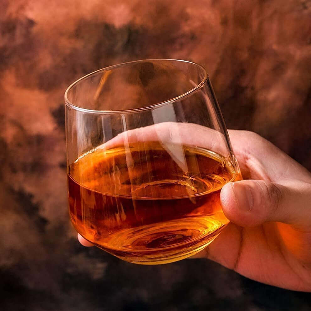 Crystal Oval Shape Whiskey Glass Tumblers - 370 ml