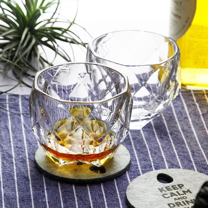 Diamond Big Bowl Whiskey Glass Set - 325 ml