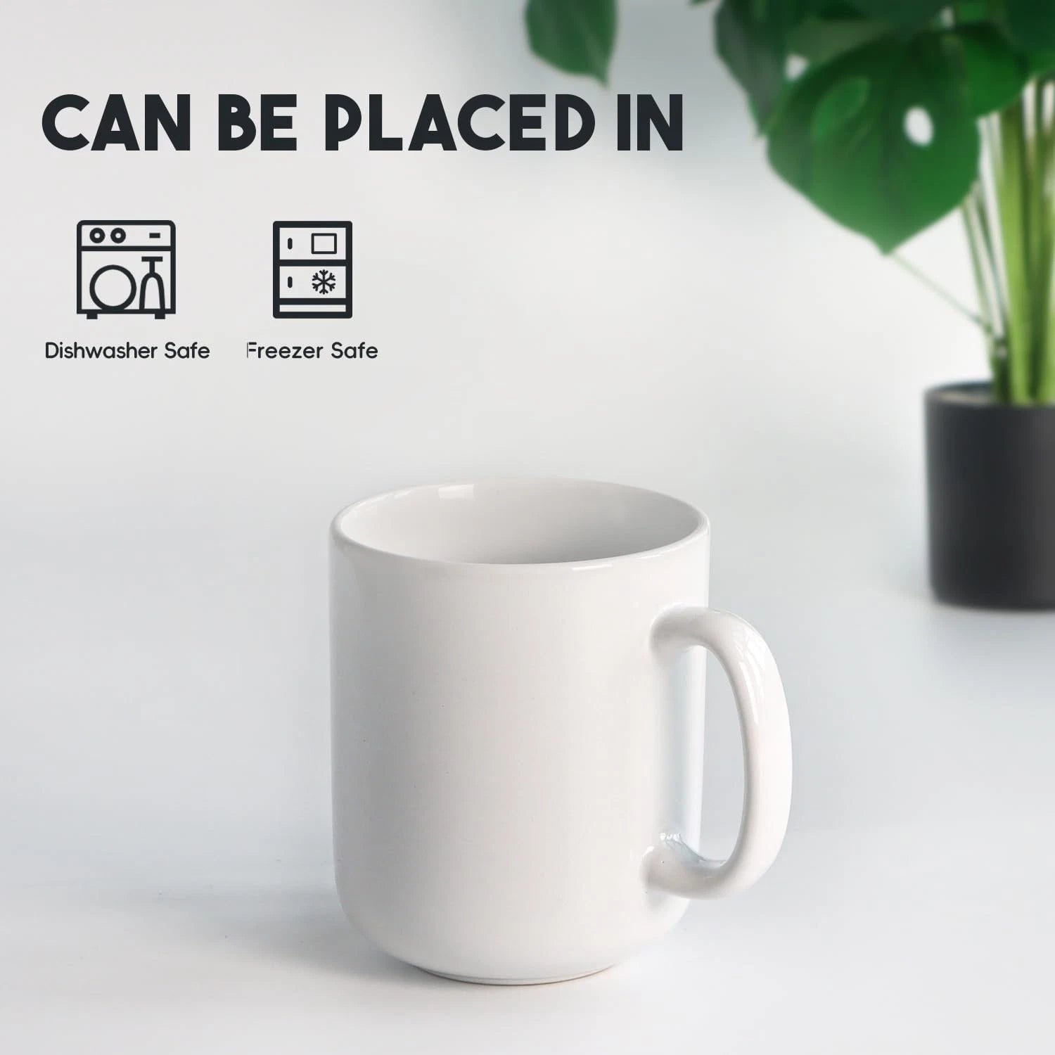 20 OZ Large Coffee Mug, Smooth Ceramic Tea Cup, Big Capacity with Handle, White