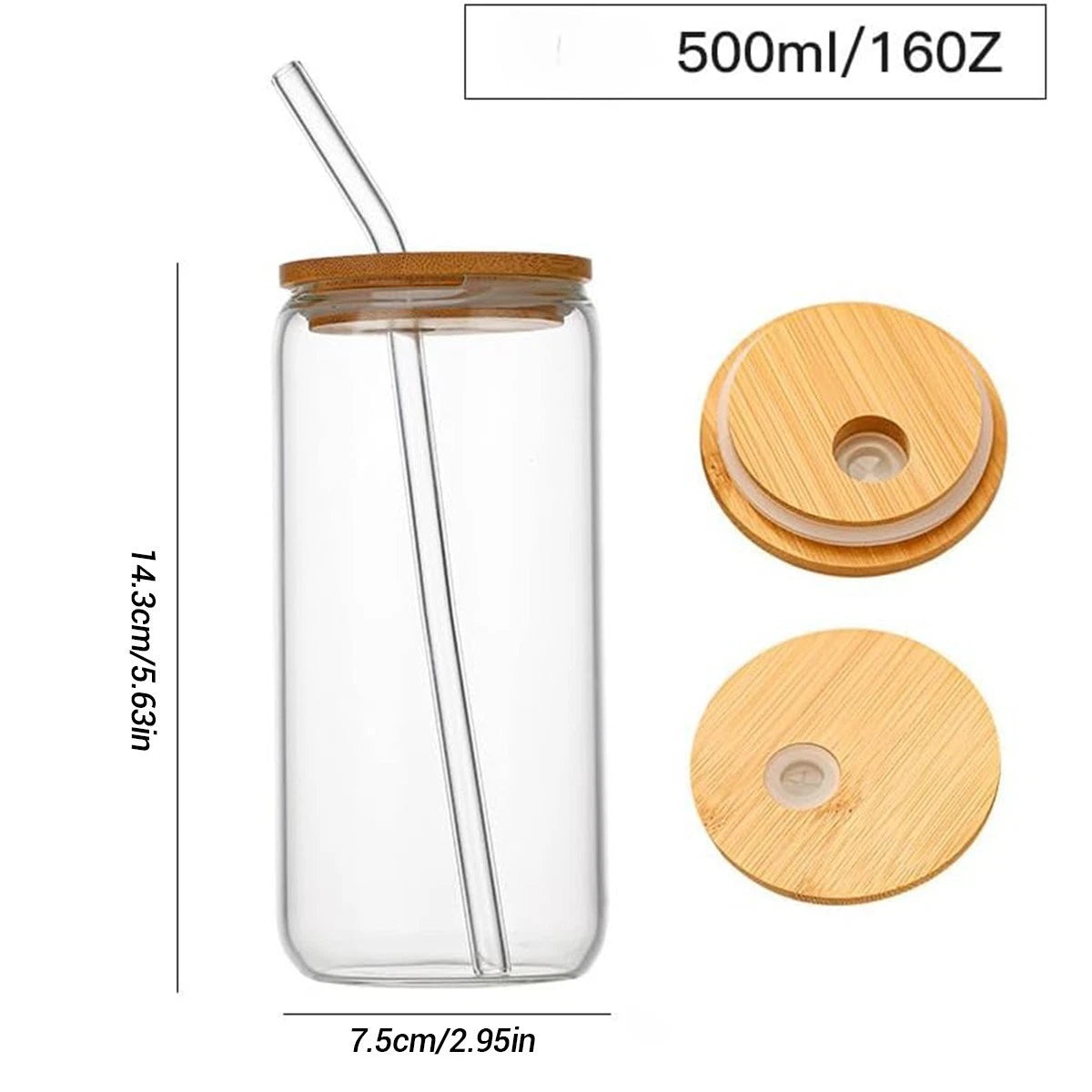Glass Cups with Straw Set of Perfect for Iced Coffee, Tea & Refreshing Drink