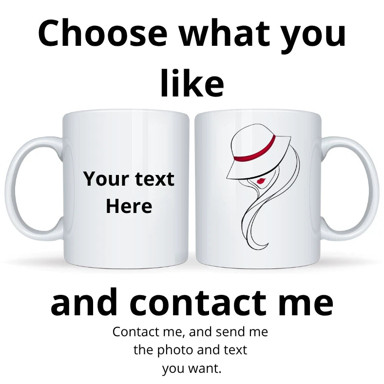 11 oz Ceramic Mugs for Coffee, Water, Milk, Personalized Mugs